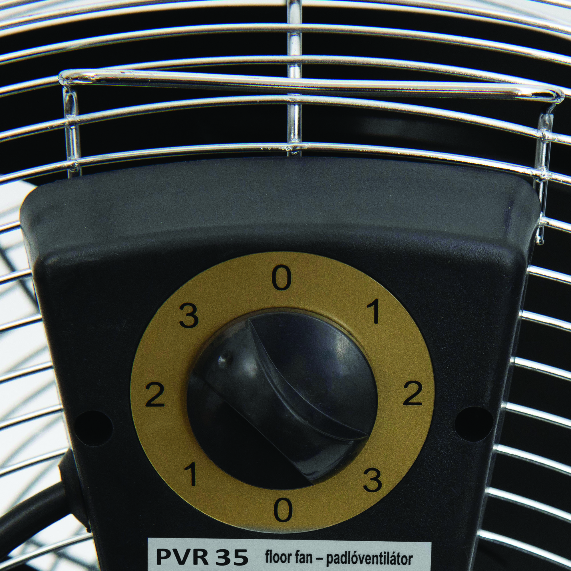 Podlahový chrómový ventilátor 60W, priemer 35cm
